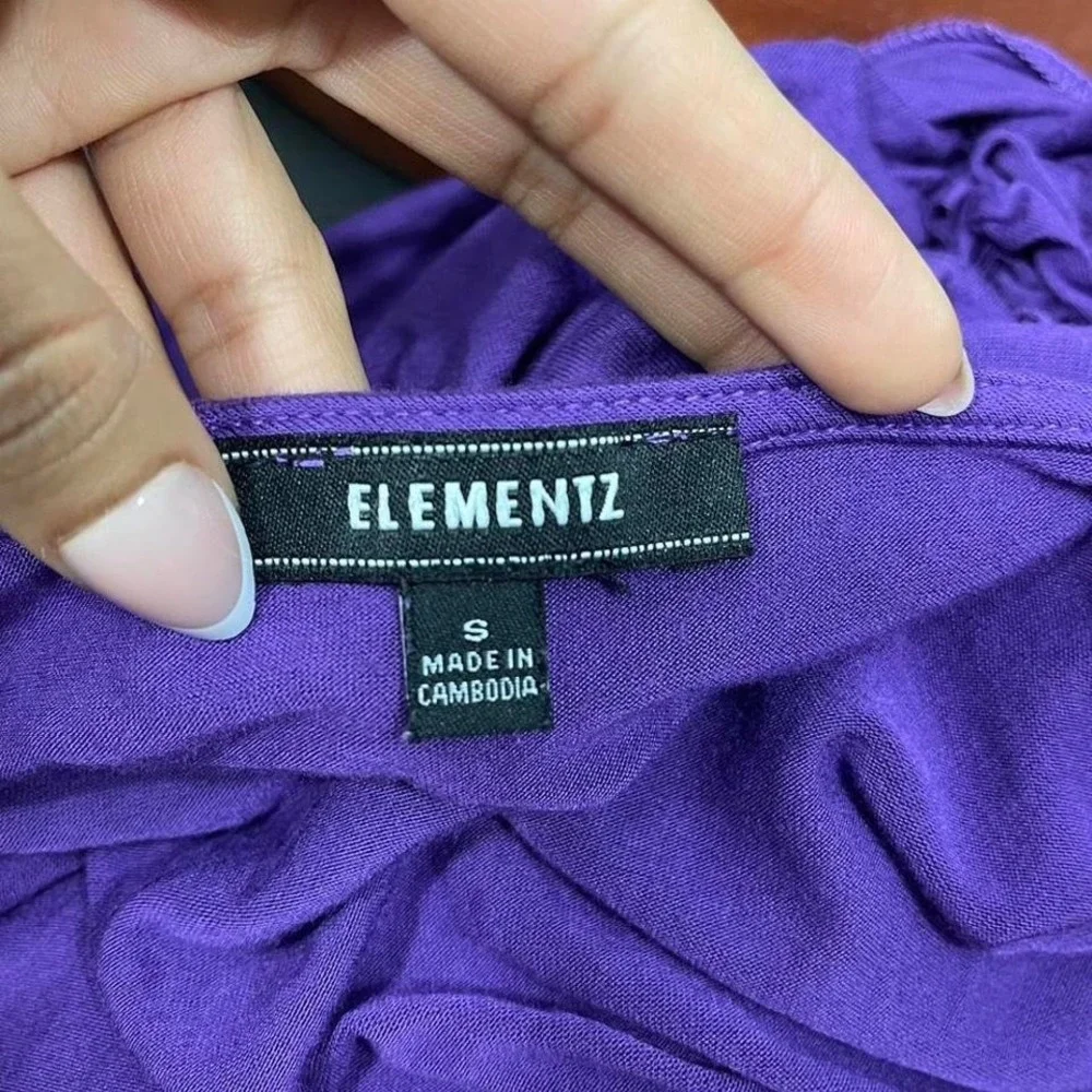 Y2K Elementz Purple Ruffle Top‎ with Flower Detail